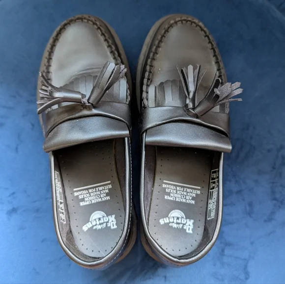Dr. Martens Vegan Adrian Felix Platform Tassel Loafers - Black - Picture 7 of 9